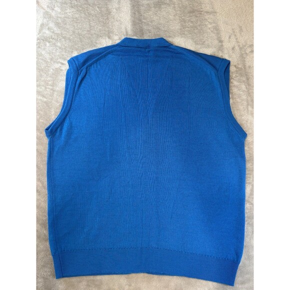 Edinburgh Woollen Mill Lambswool Vest L | Blue Knit GrandpaCore Preppy - Picture 5 of 8